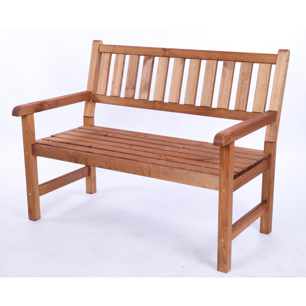 Ławka ogrodowa drewniana z oparciem podłokietniki dwuosobowa EKO DREWNO