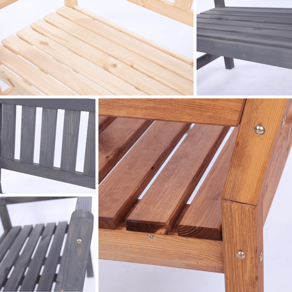 Ławka ogrodowa drewniana z oparciem podłokietniki trzyosobowa IMPREGNAT