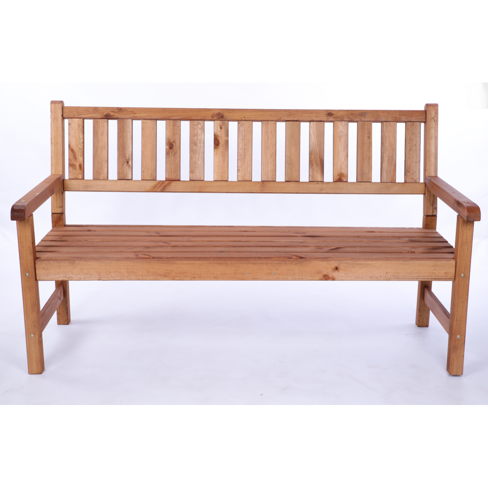 Ławka ogrodowa drewniana z oparciem podłokietniki trzyosobowa EKO DREWNO