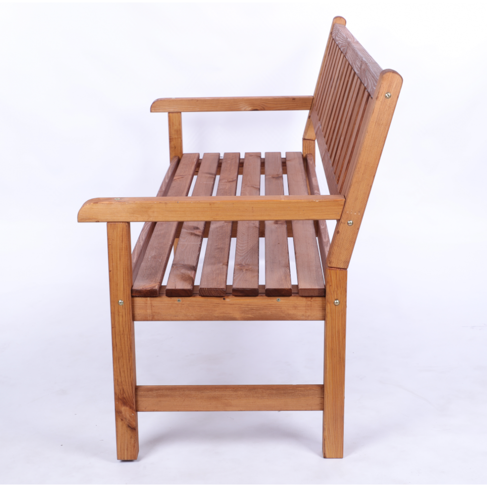 Ławka ogrodowa drewniana z oparciem podłokietniki trzyosobowa EKO DREWNO