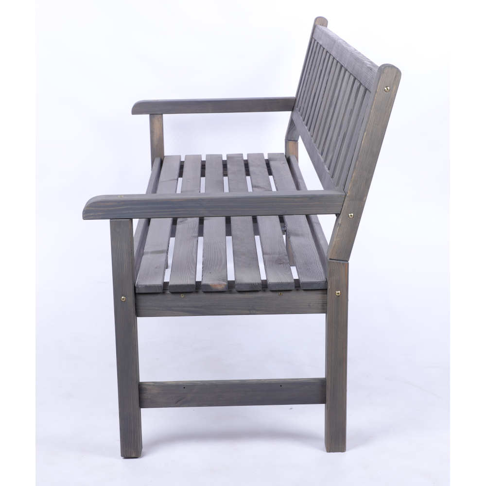 Ławka ogrodowa drewniana z oparciem podłokietniki trzyosobowa EKO DREWNO