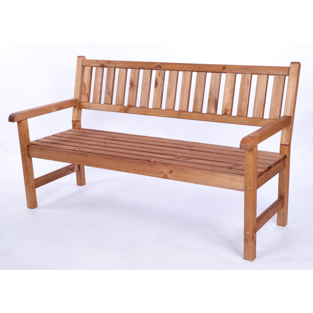 Ławka ogrodowa drewniana z oparciem POKROWIEC trzyosobowa EKO DREWNO