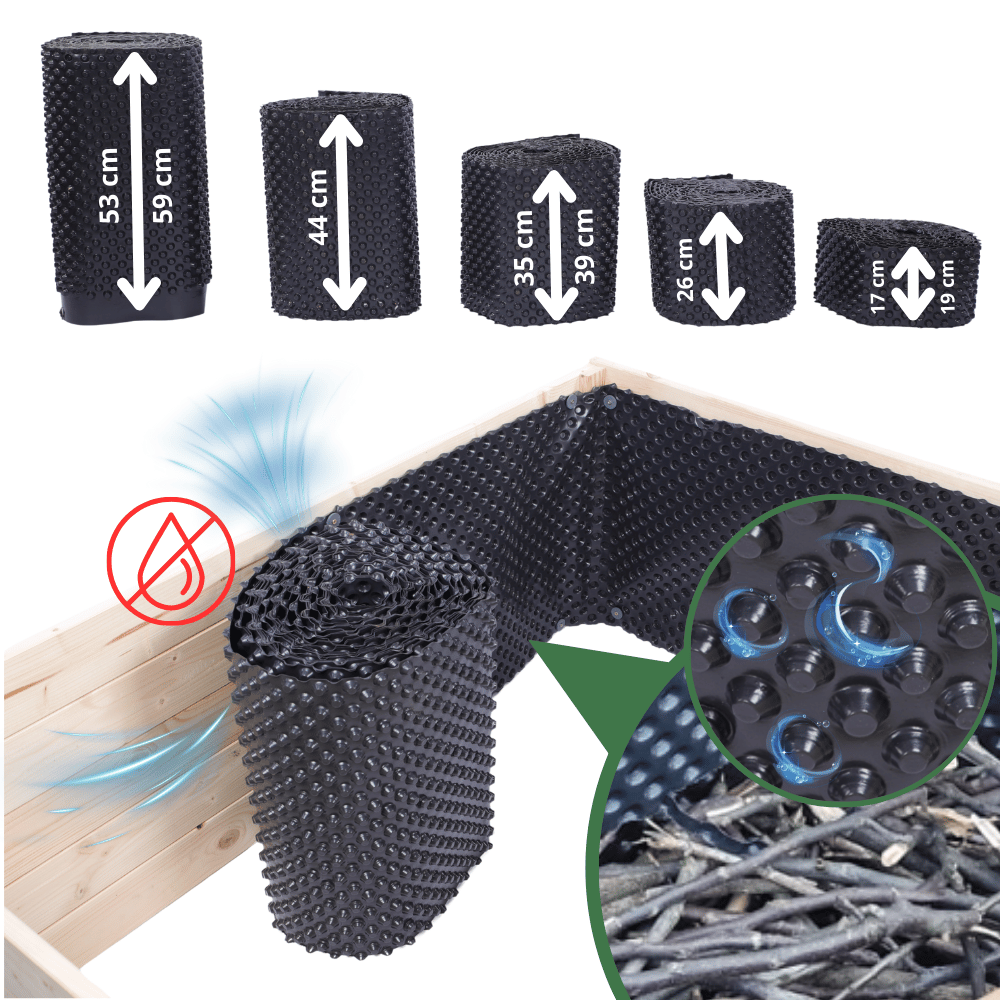 Folia kubełkowa do grządek z nadstawek ochrona desek wys.59cm dł. 2,7m