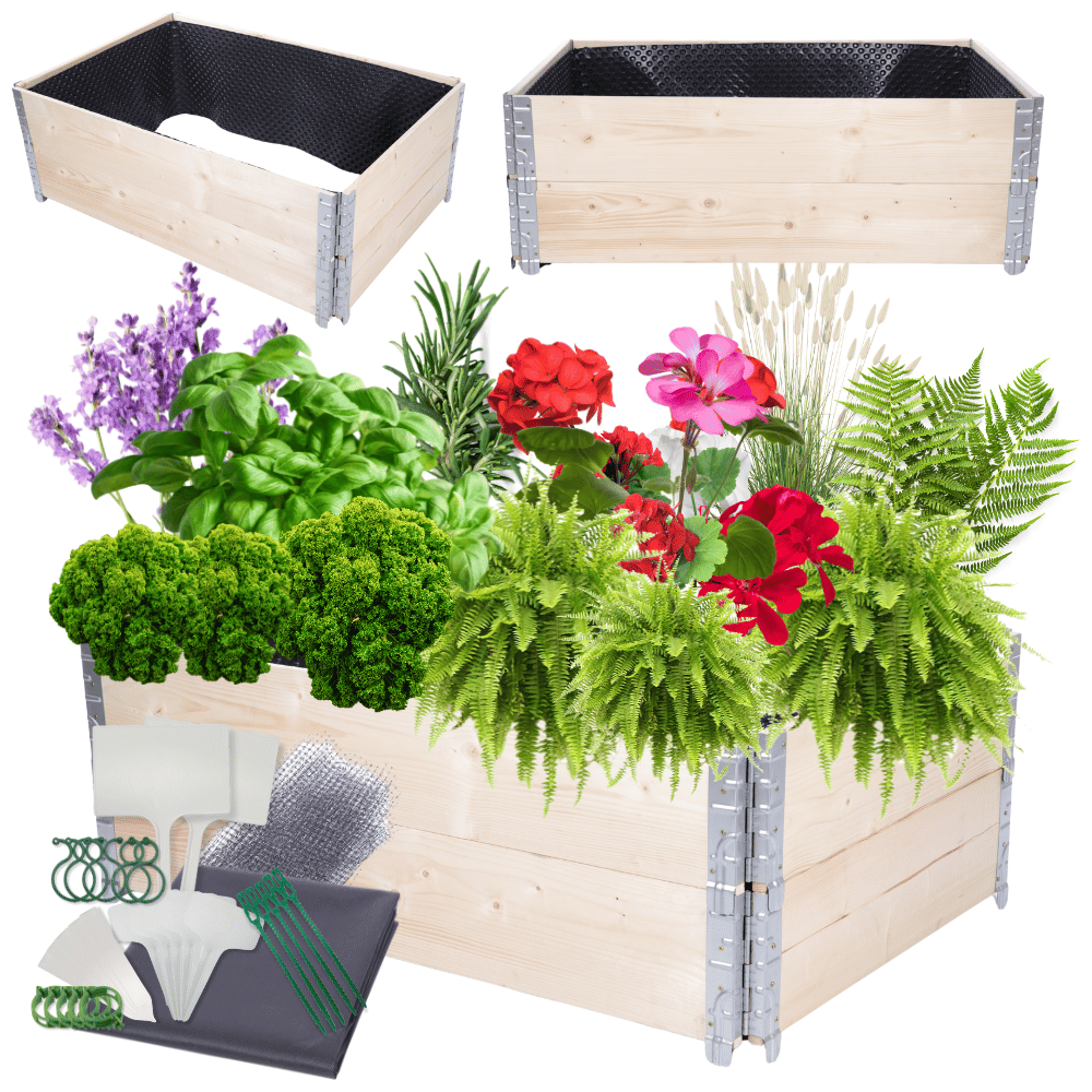 Skrzynia na warzywa FOLIA KUBEŁKI grządka podwyższona donica 40X120X80