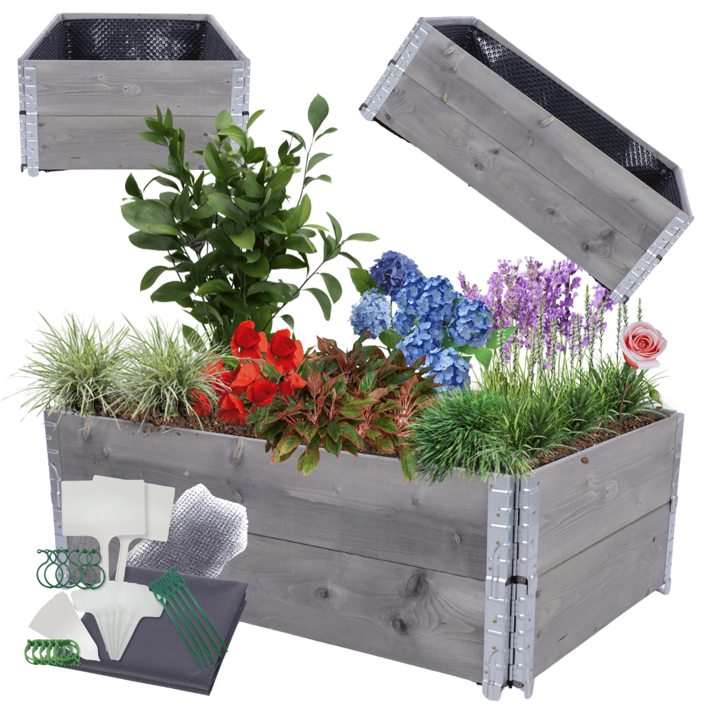 Skrzynia na warzywa FOLIA KUBEŁKI grządka podwyższona donica 40X120X80