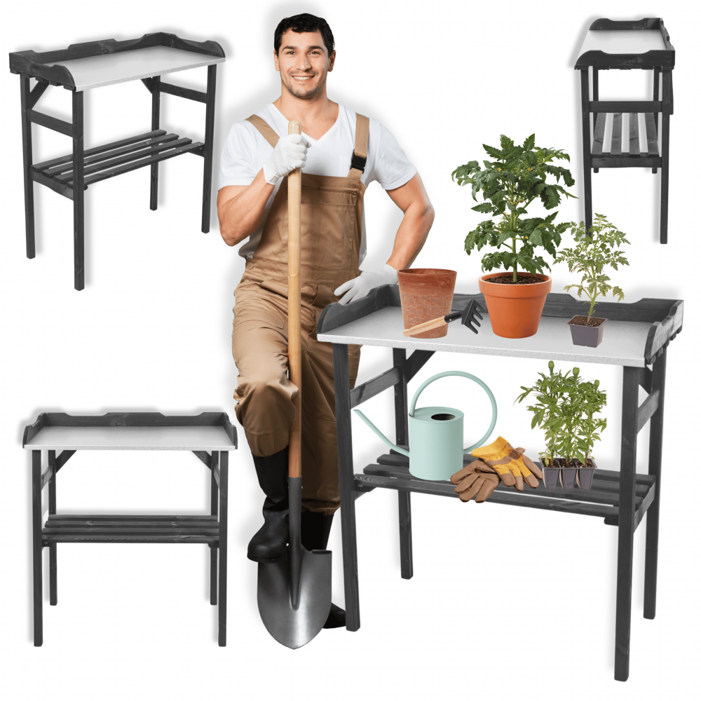 Stół do flancowania stolik do grilla stół do grillowania z półką ogrodowy