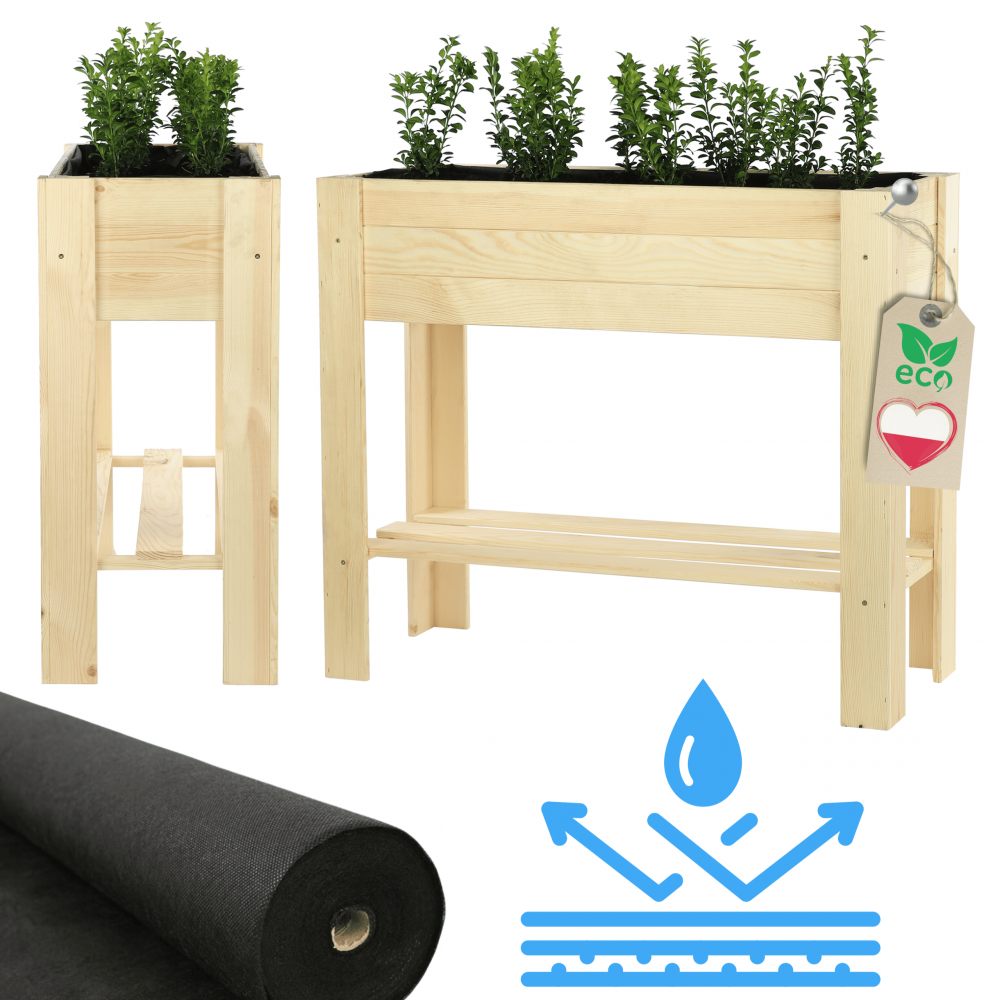 Ziołownik zielnik na nogach donica grządka warzywnik 80x34cm IMPREGNAT eko