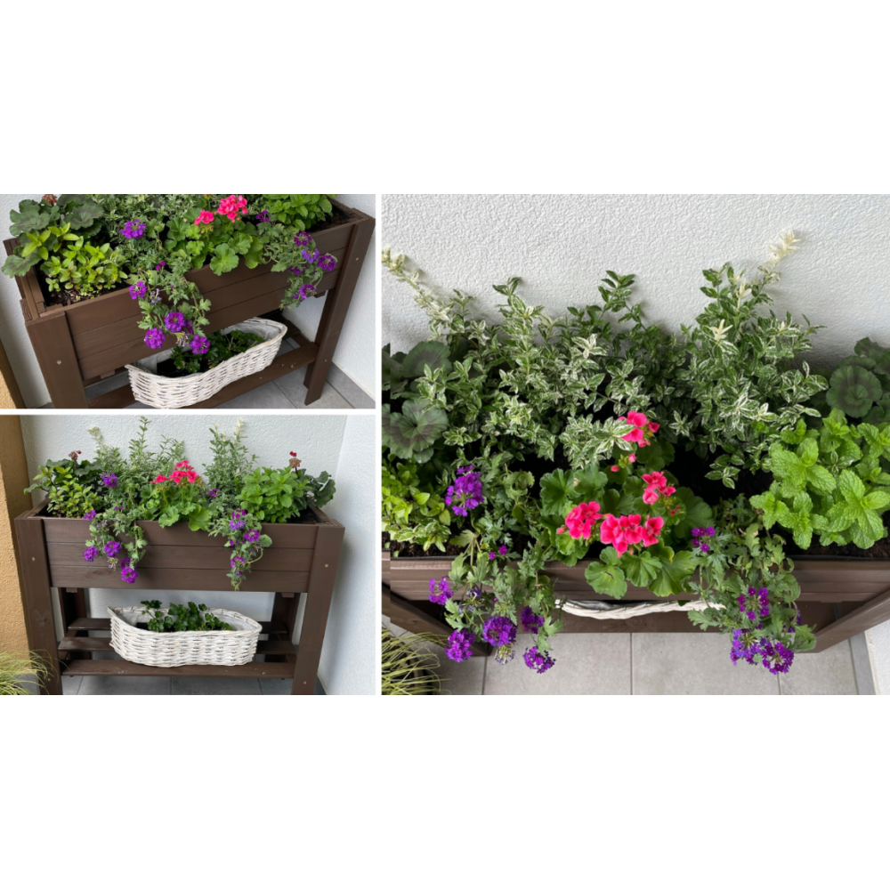 Ziołownik zielnik na nogach donica grządka warzywnik 80x34cm IMPREGNAT eko