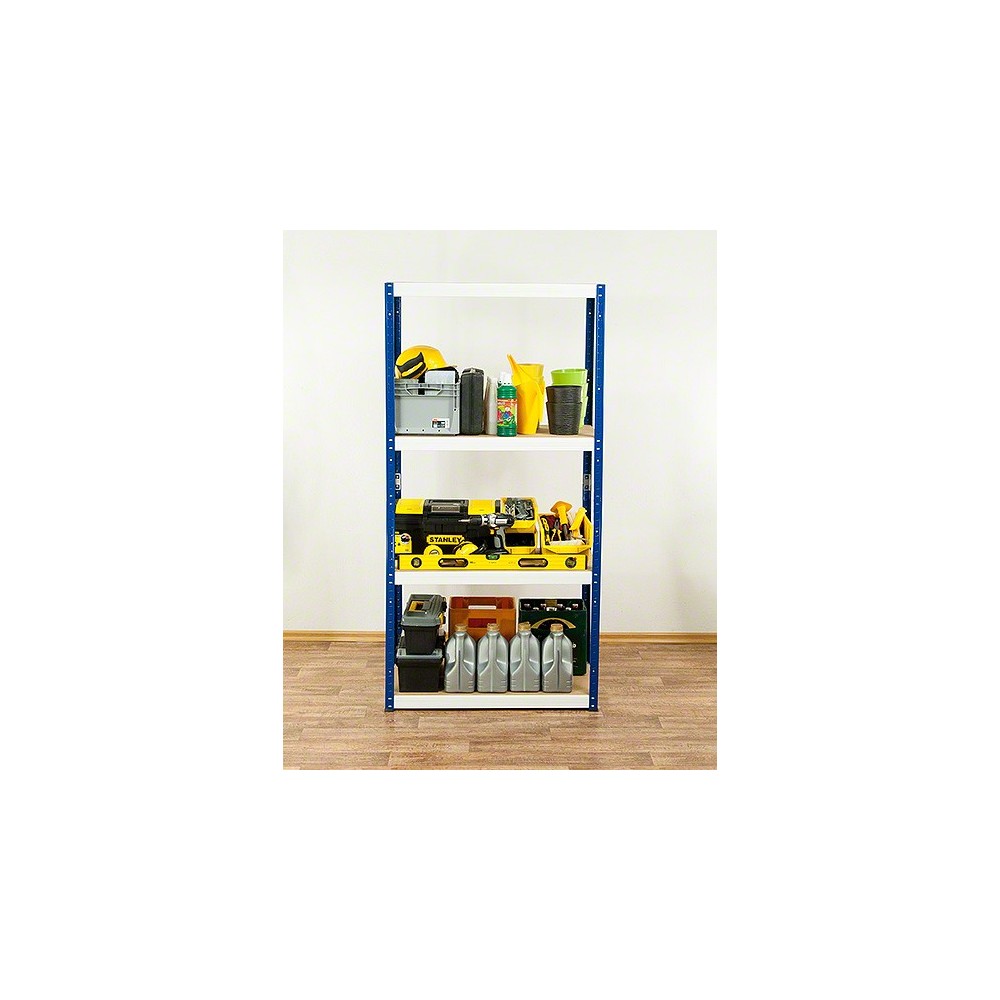 Regał Helios 180x75x30 cm 4 półki/175kg Niebiesko-Pomarańczowy