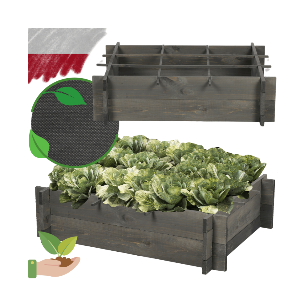 Skrzynia na warzywa zioła grządka podwyższona warzywniak zielnik 80x60cm ECO