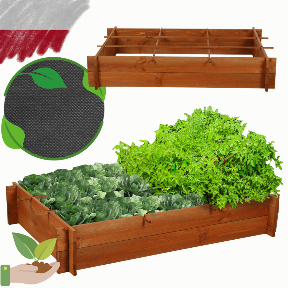 Skrzynia na warzywa zioła grządka podwyższona donica zielnik 120x80cm ECO
