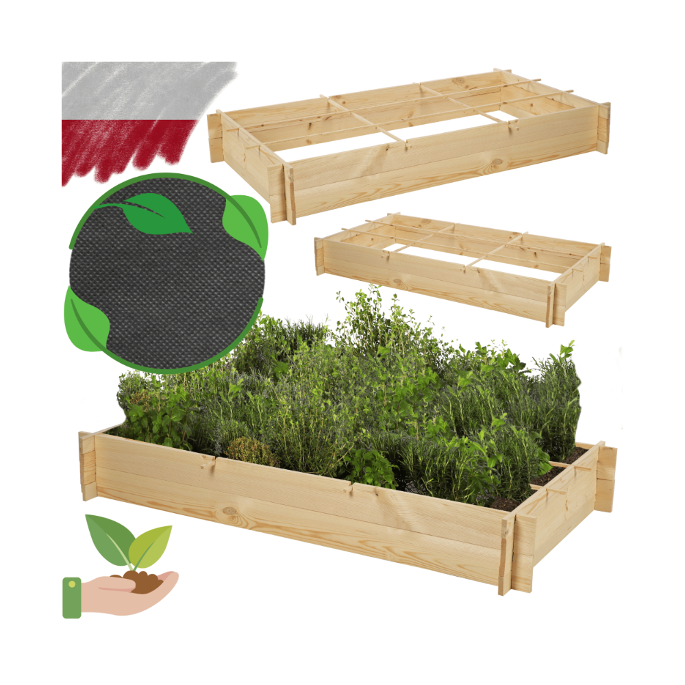 Skrzynia na warzywa zioła grządka podwyższona donica zielnik 150x80cm ECO