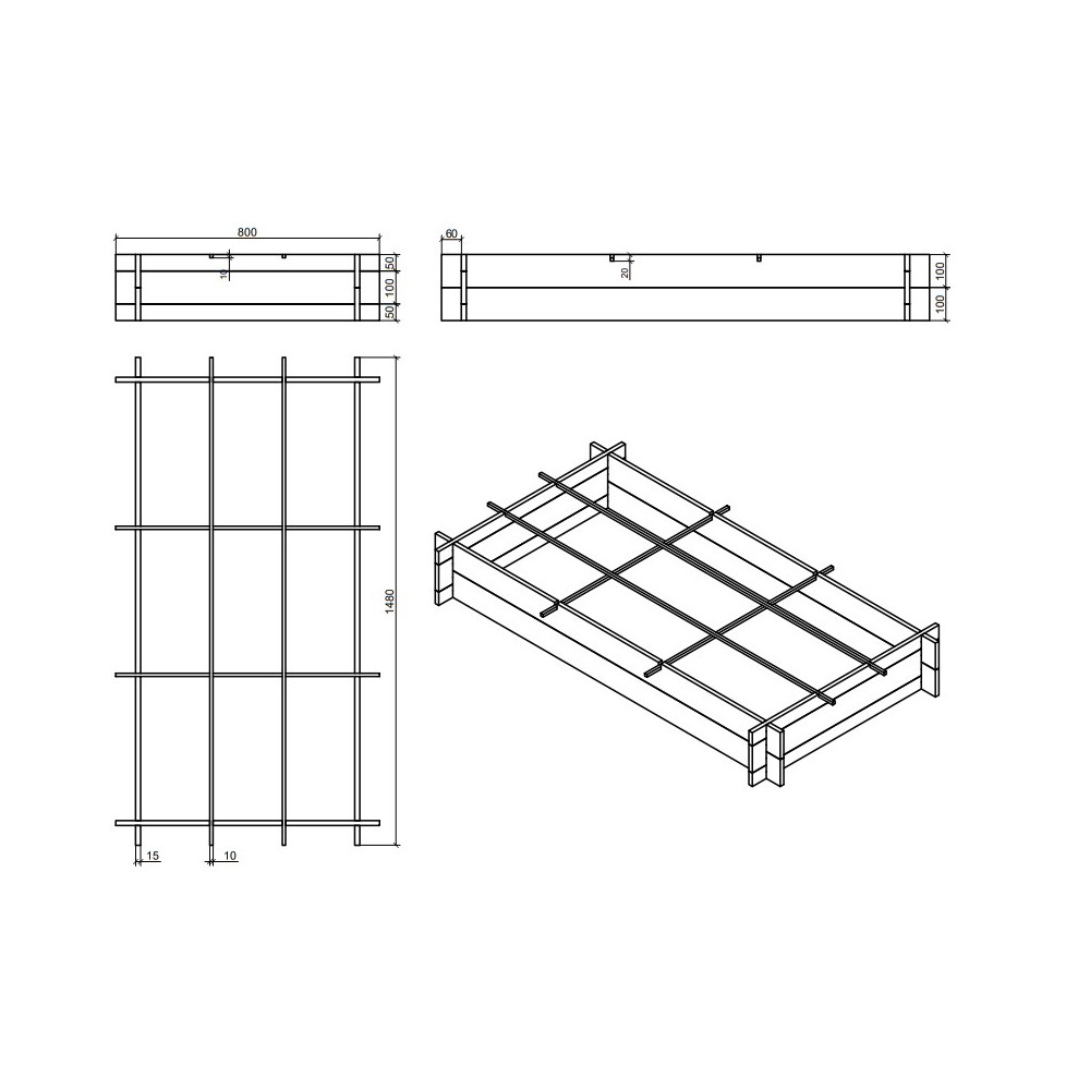 Skrzynia na warzywa zioła grządka podwyższona donica inspekt 150x80cm ECO