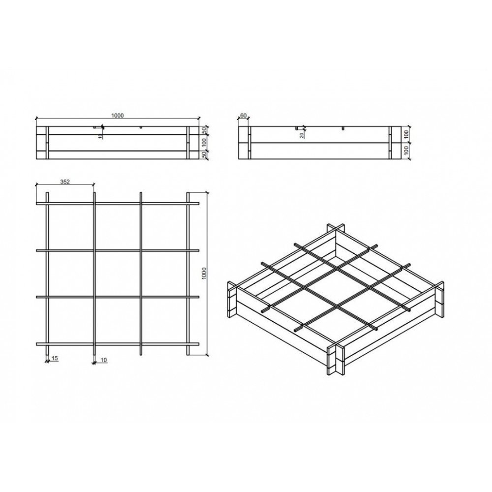 Skrzynia na warzywa zioła grządka podwyższona donica zielnik 100x100cm ECO