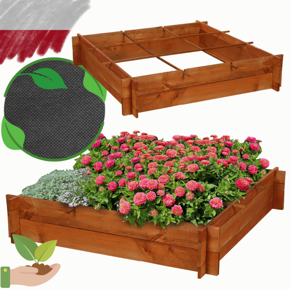Skrzynia na warzywa zioła grządka podwyższona donica zielnik 100x100cm ECO