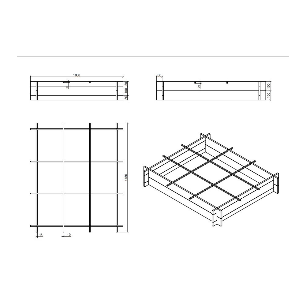 Skrzynie na warzywa zioła grządka podwyższona skrzynia zielnik 120x100cm ECO