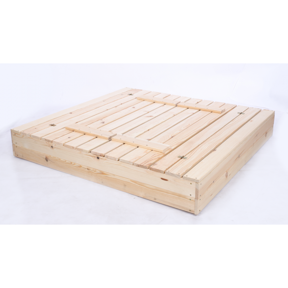 Piaskownica impregnowana 140x140 z ławeczkami AGROWŁÓKNINA Z POKRYWĄ EKO