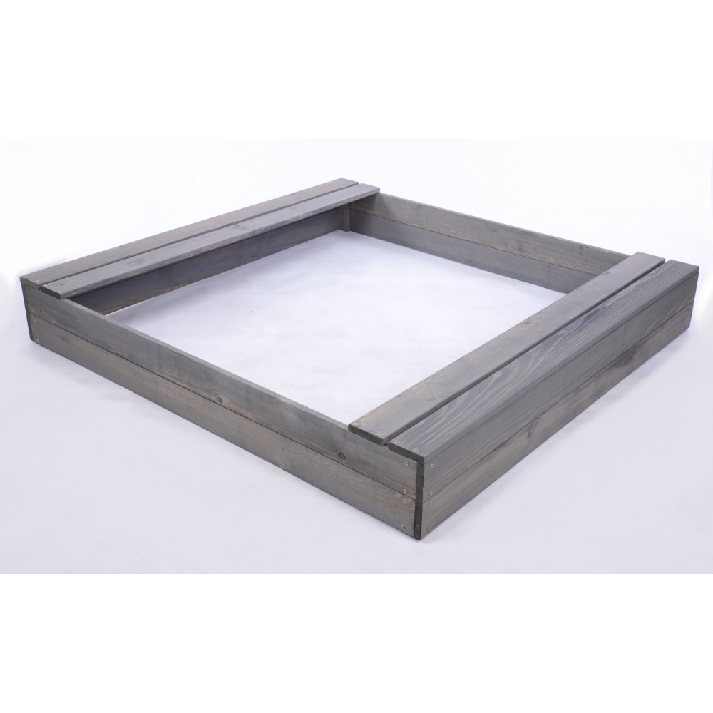 Piaskownica impregnowana 140x140 z ławeczkami AGROWŁÓKNINA eko drewno