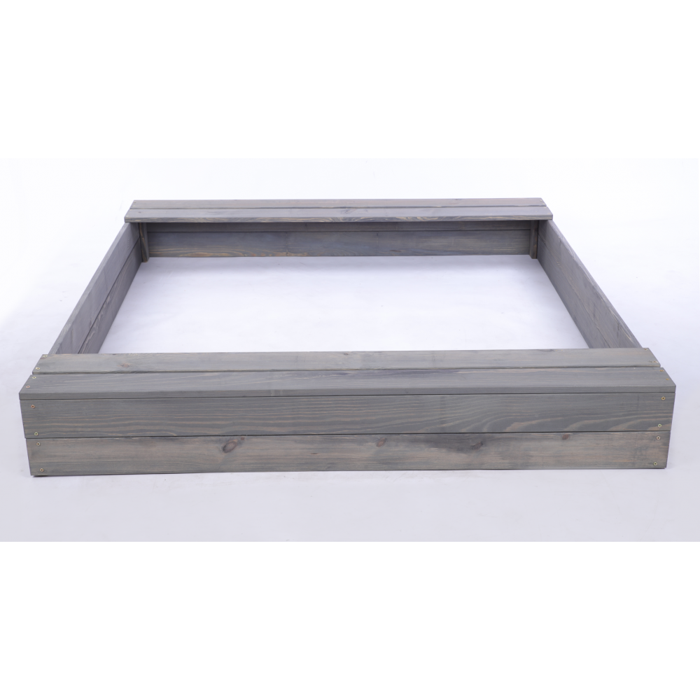 Piaskownica impregnowana 140x140 z ławeczkami AGROWŁÓKNINA eko drewno