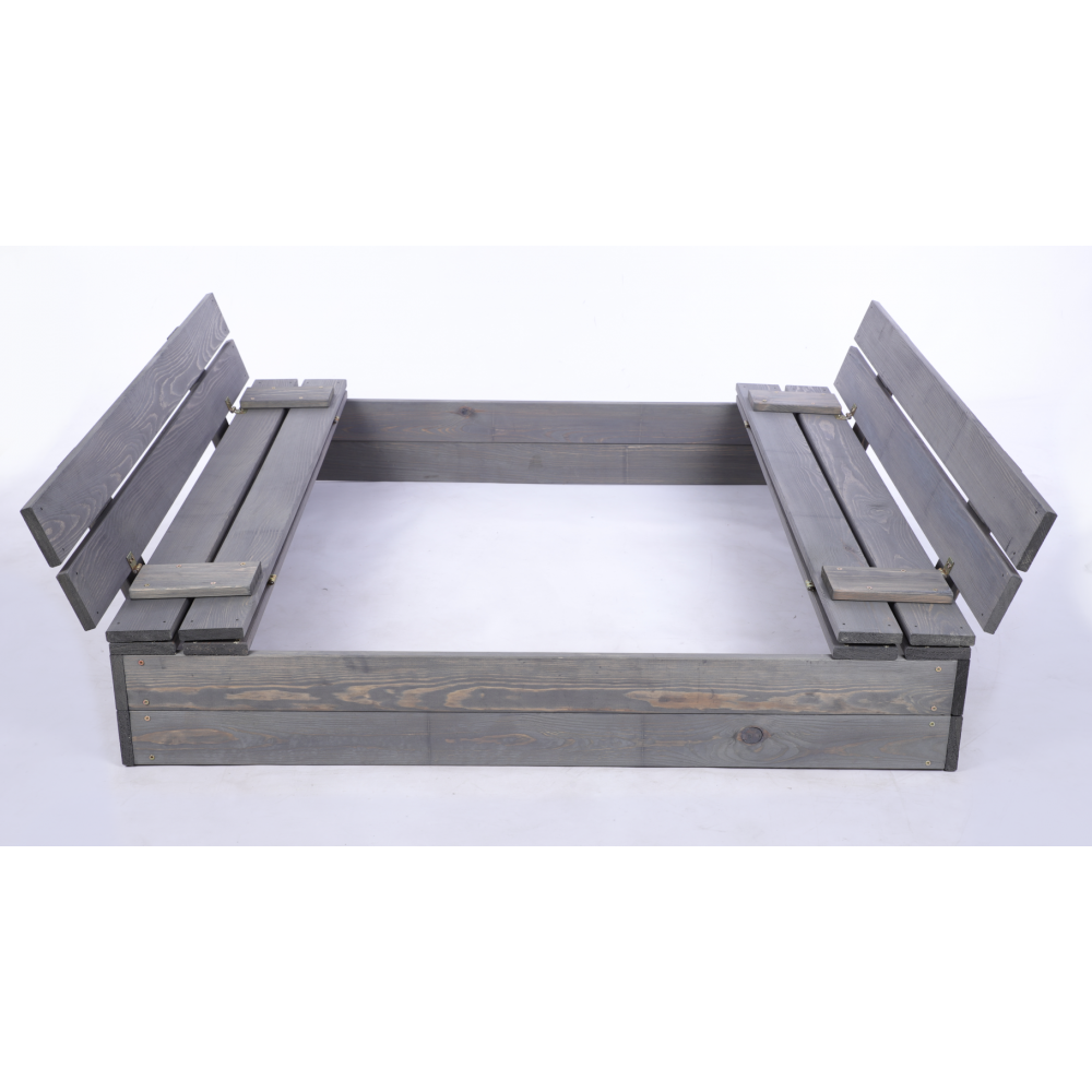 Piaskownica Z POKRYWĄ 120x120 z ławeczkami AGROWŁÓKNINA IMPREGNOWANA EKO