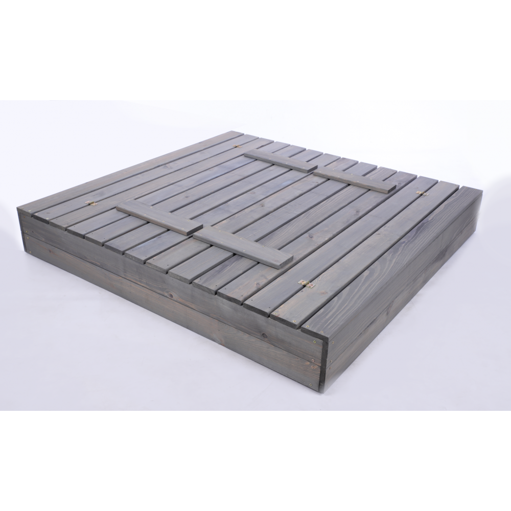 Piaskownica impregnowana 140x140 z ławeczkami AGROWŁÓKNINA pokrywa oparcie