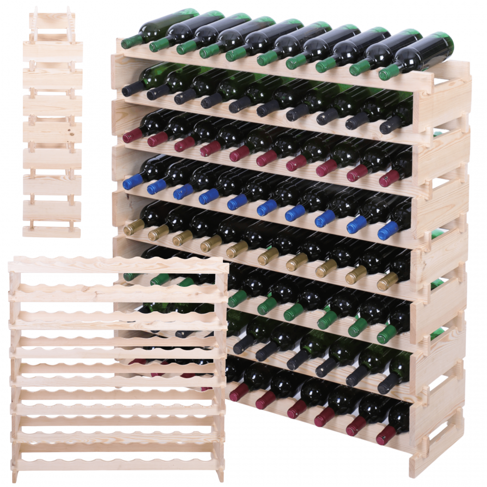 Stojak na wino regał modułowy na butelki 8x10 but POJEMNY BEZ NARZĘDZI