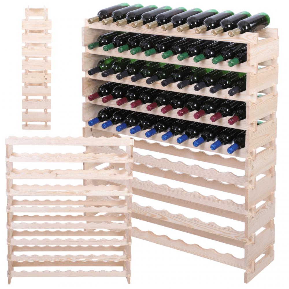 Stojak na wino regał modułowy na butelki 9x10 but POJEMNY BEZ NARZĘDZI