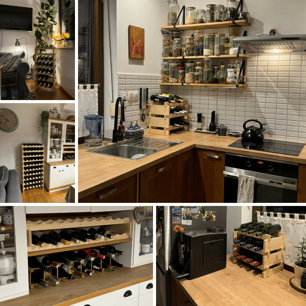 Stojak na wino regał modułowy na butelki 13x10 but POJEMNY BEZ NARZĘDZI