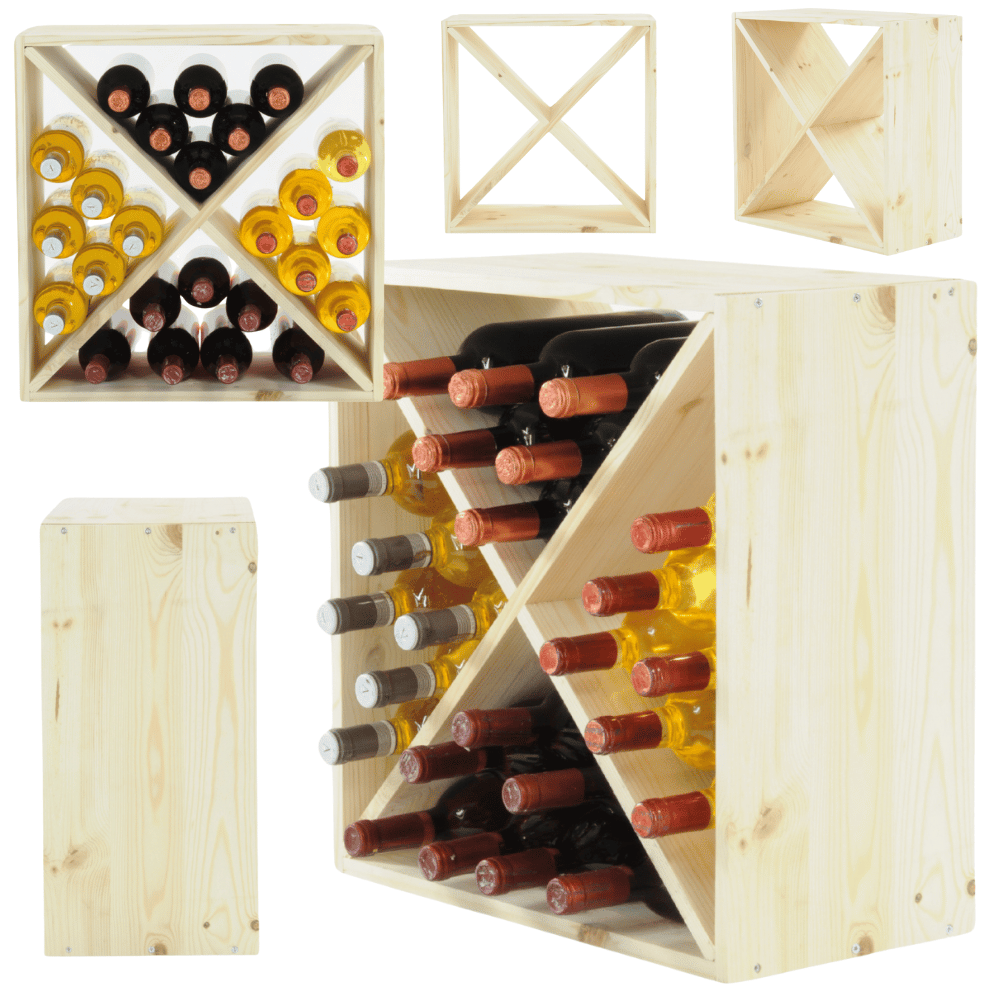 Stojak na wino szafka na butelki regał typu X 50x50x25 cm 24 butelki EKO