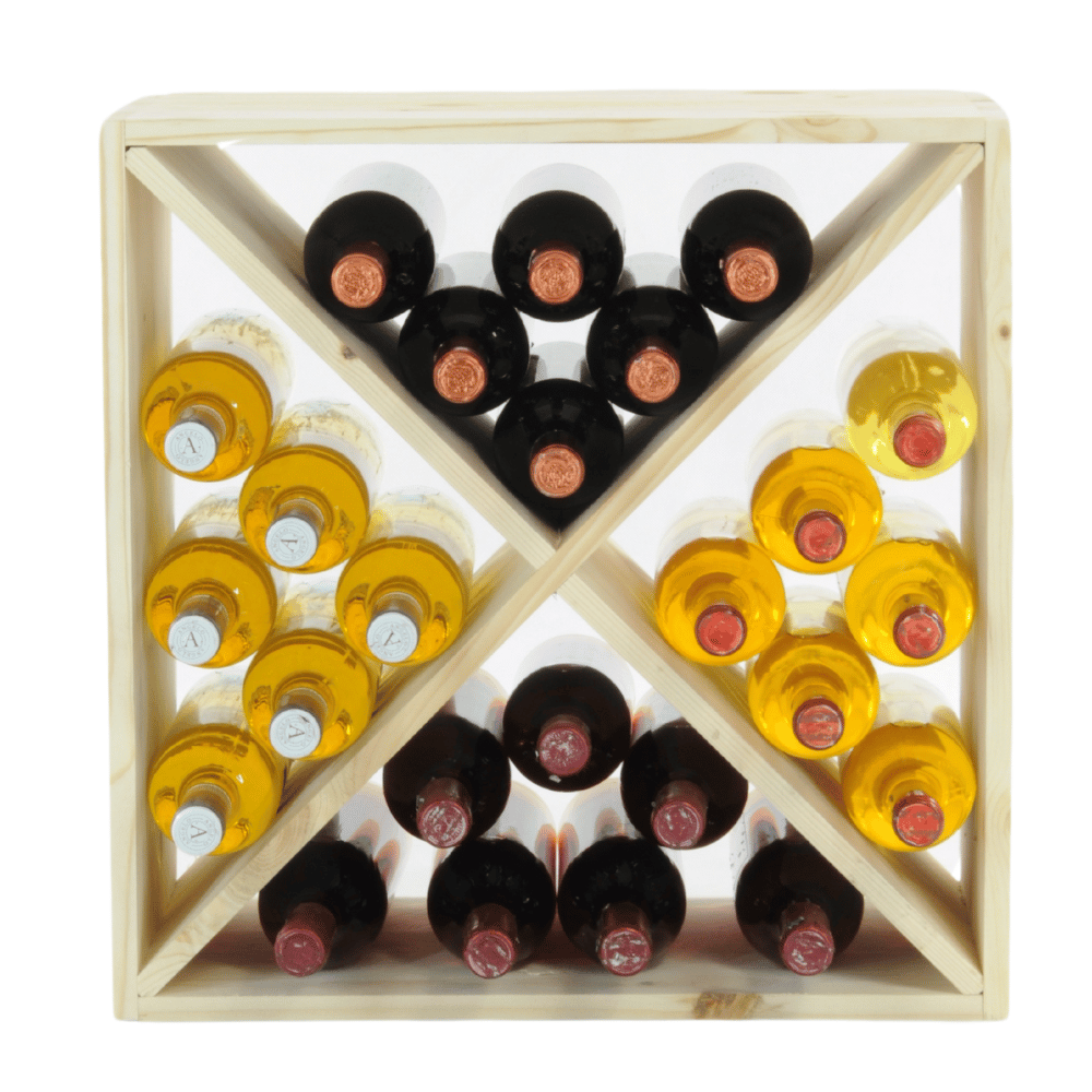 Stojak na wino szafka na butelki regał typu X 50x50x25 cm 24 butelki EKO