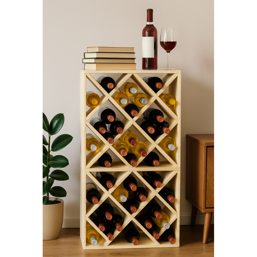 Stojak na wino szafka na butelki regał typu 4X 50x50x25 cm 24 butelki EKO