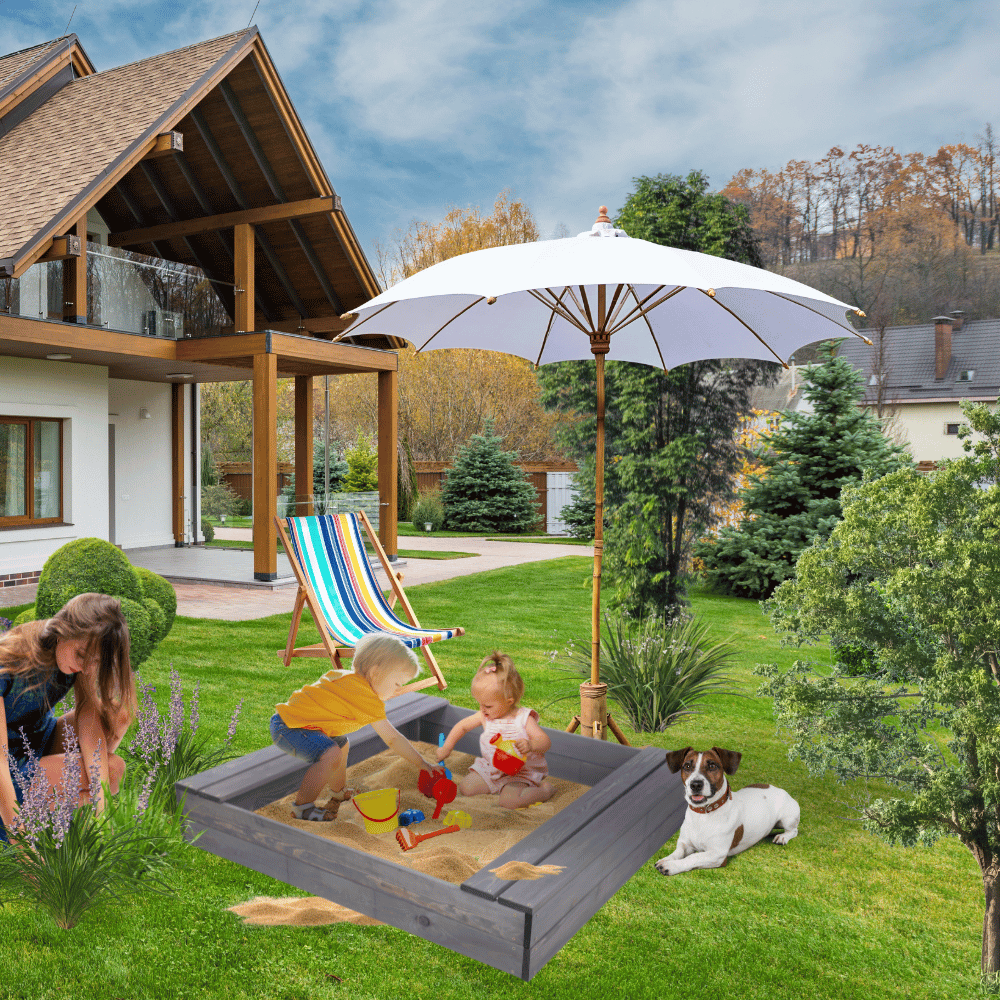 Piaskownica impregnowana 120x120 z ławeczkami AGRO PLANDEKA eko drewno