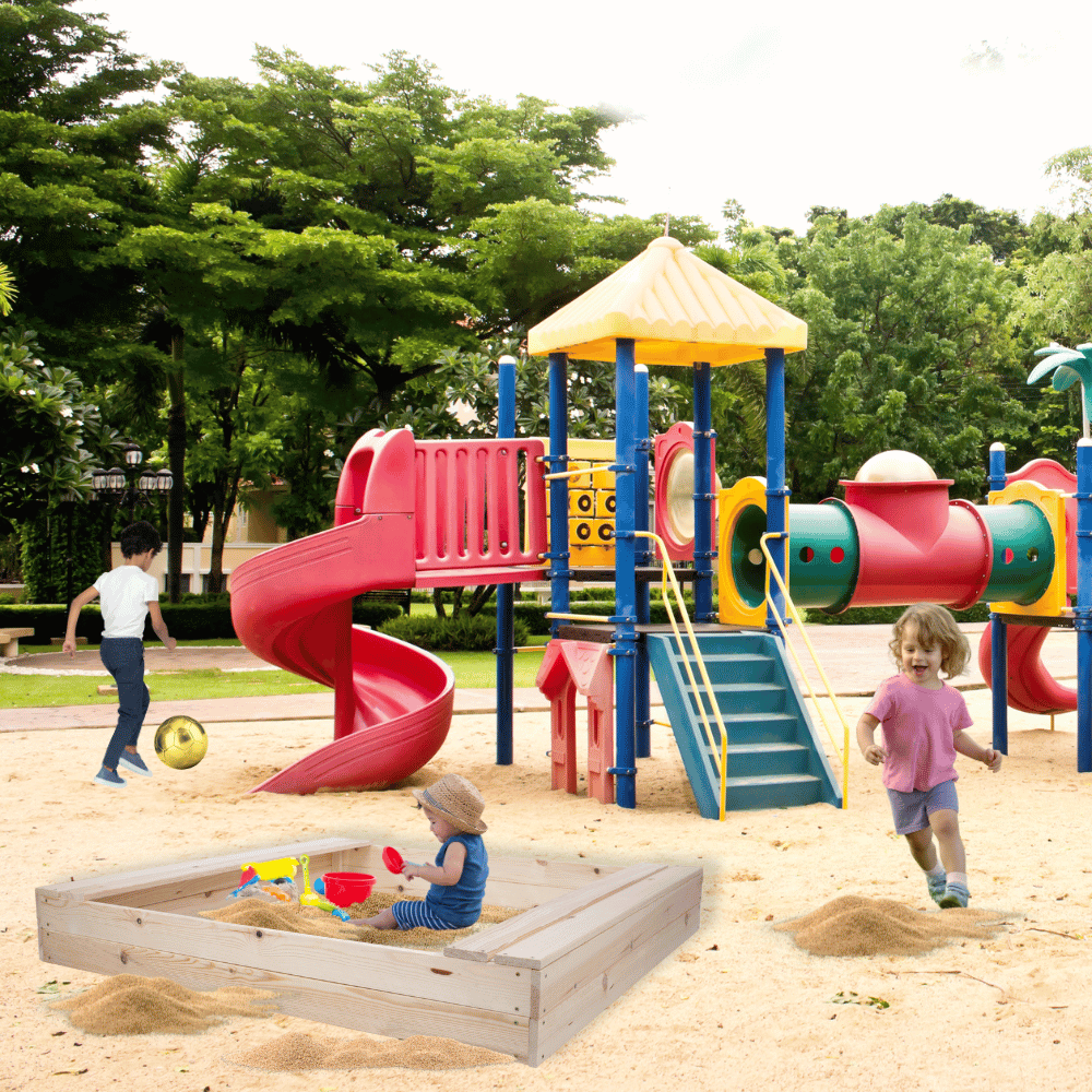 Piaskownica impregnowana 120x120 z ławeczkami AGRO PLANDEKA eko drewno