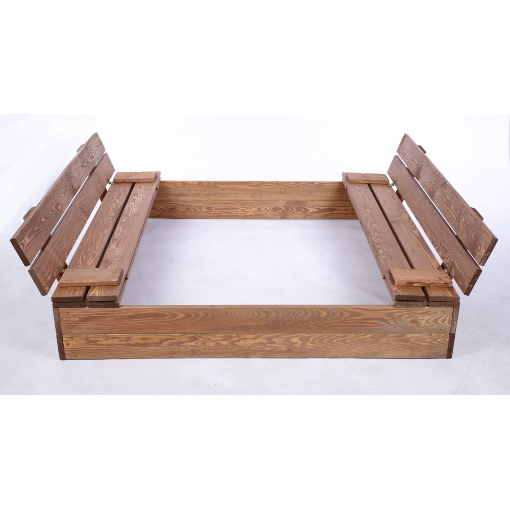 Piaskownica impregnowana 120x120 z ławeczkami AGRO PLANDEKA POKRYWA oparcie