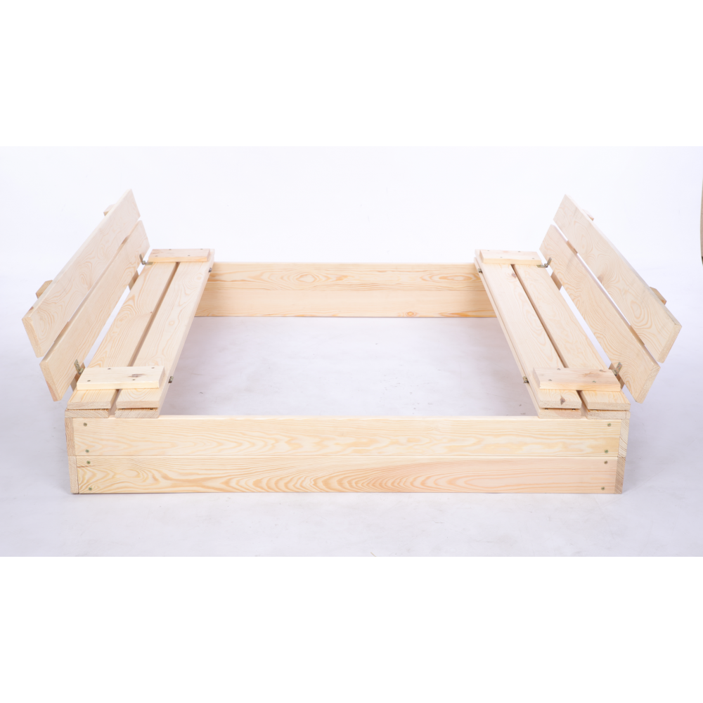 Piaskownica Z POKRYWĄ 120x120 z ławeczkami AGRO PLANDEKA IMPREGNOWANA EKO