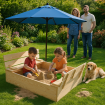 Piaskownica Z POKRYWĄ 120x120 z ławeczkami AGRO PLANDEKA IMPREGNOWANA EKO