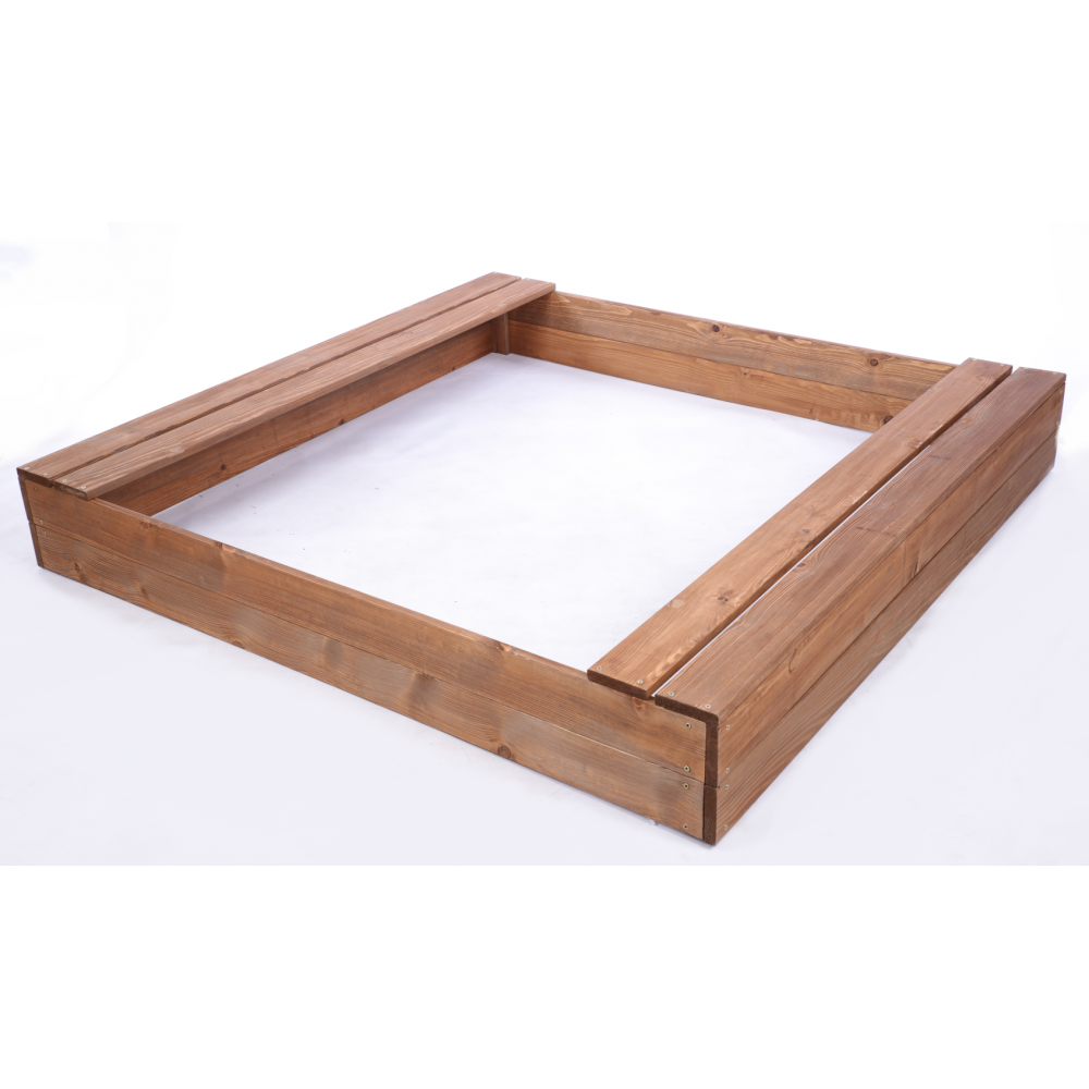 Piaskownica impregnowana 140x140 z ławeczkami AGRO PLANDEKA eko drewno