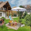 Piaskownica drewniana 140x140 z ławeczkami AGRO PLANDEKA eko drewno
