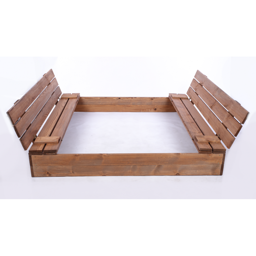 Piaskownica ZAMYKANA impregnowana 140x140 z ławeczkami AGRO PLANDEKA EKO