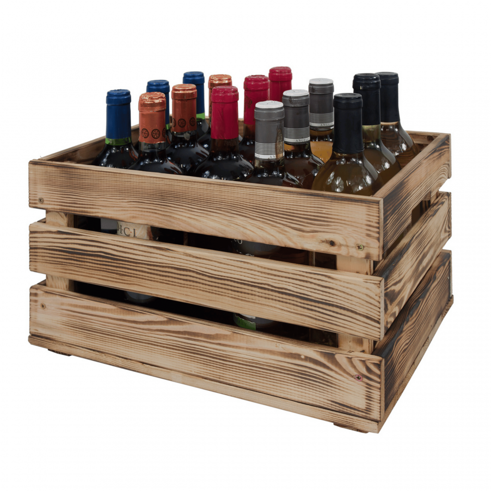 Drewniana skrzynka na owoce warzywa skrzyneczka 40x30 cm z rączkami SOSNOWA