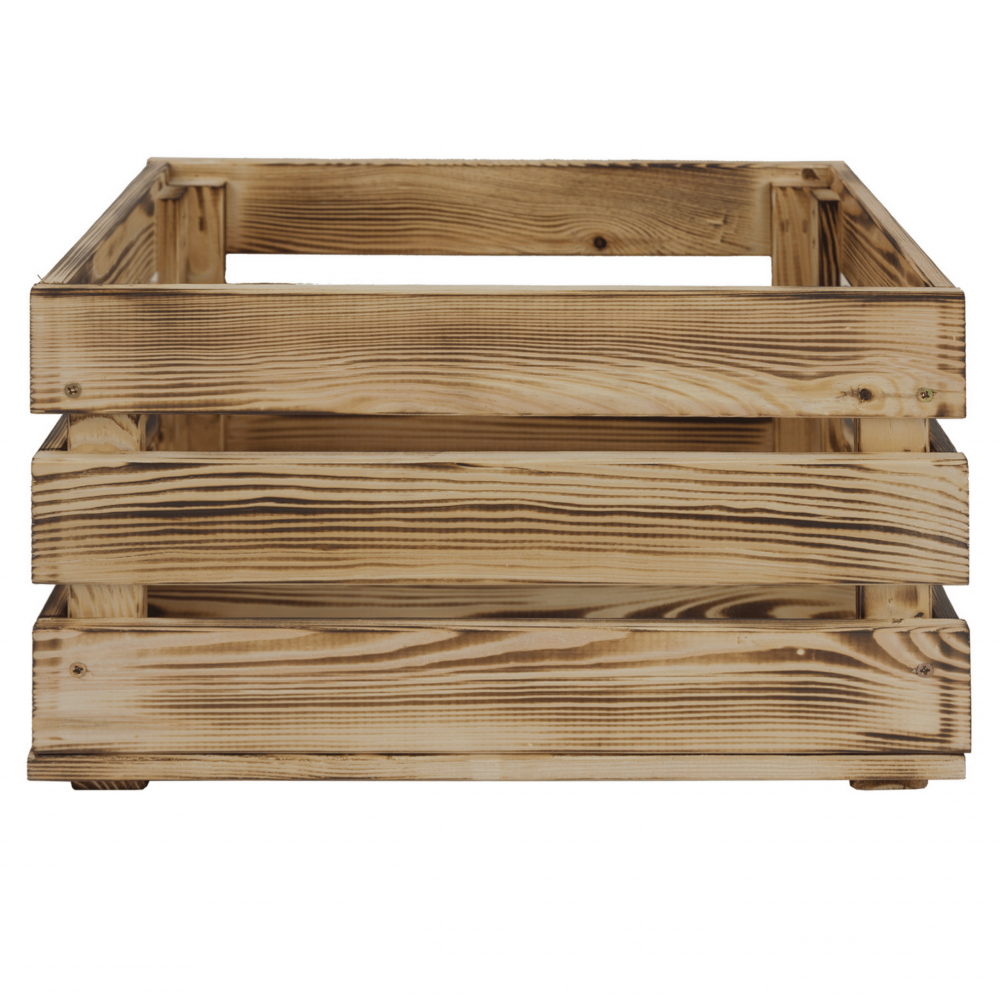 Drewniana skrzynka na owoce warzywa skrzyneczka 40x30 cm z rączkami SOSNOWA