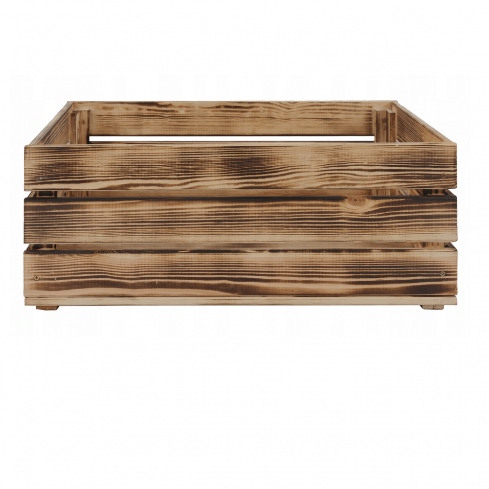 Drewniana skrzynka na owoce warzywa pudełko 60x40 z rączkami TRWAŁA DUŻA