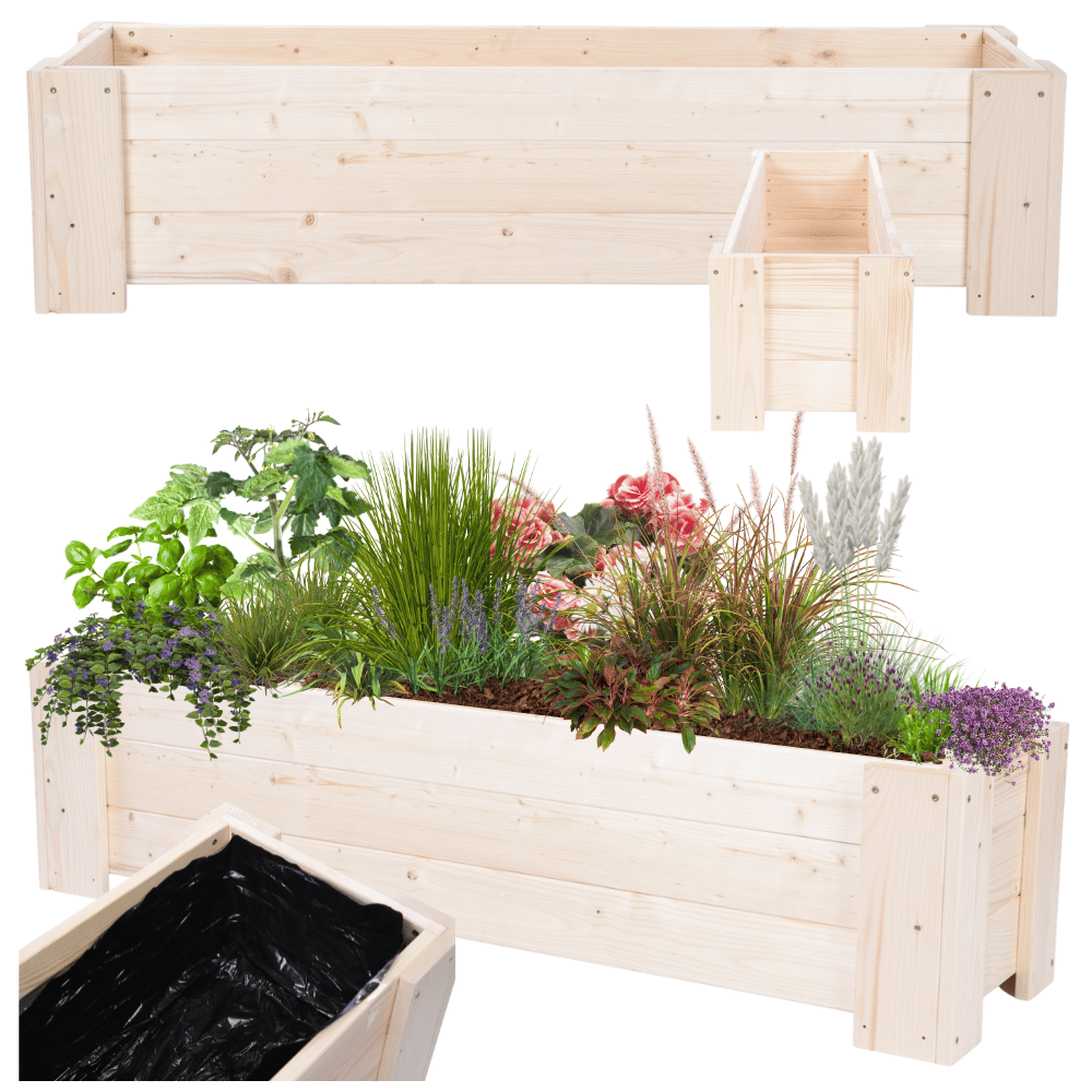 Donica drewniana ogrodowa warzywna doniczka na balkon szer. 117 cm FOLIA