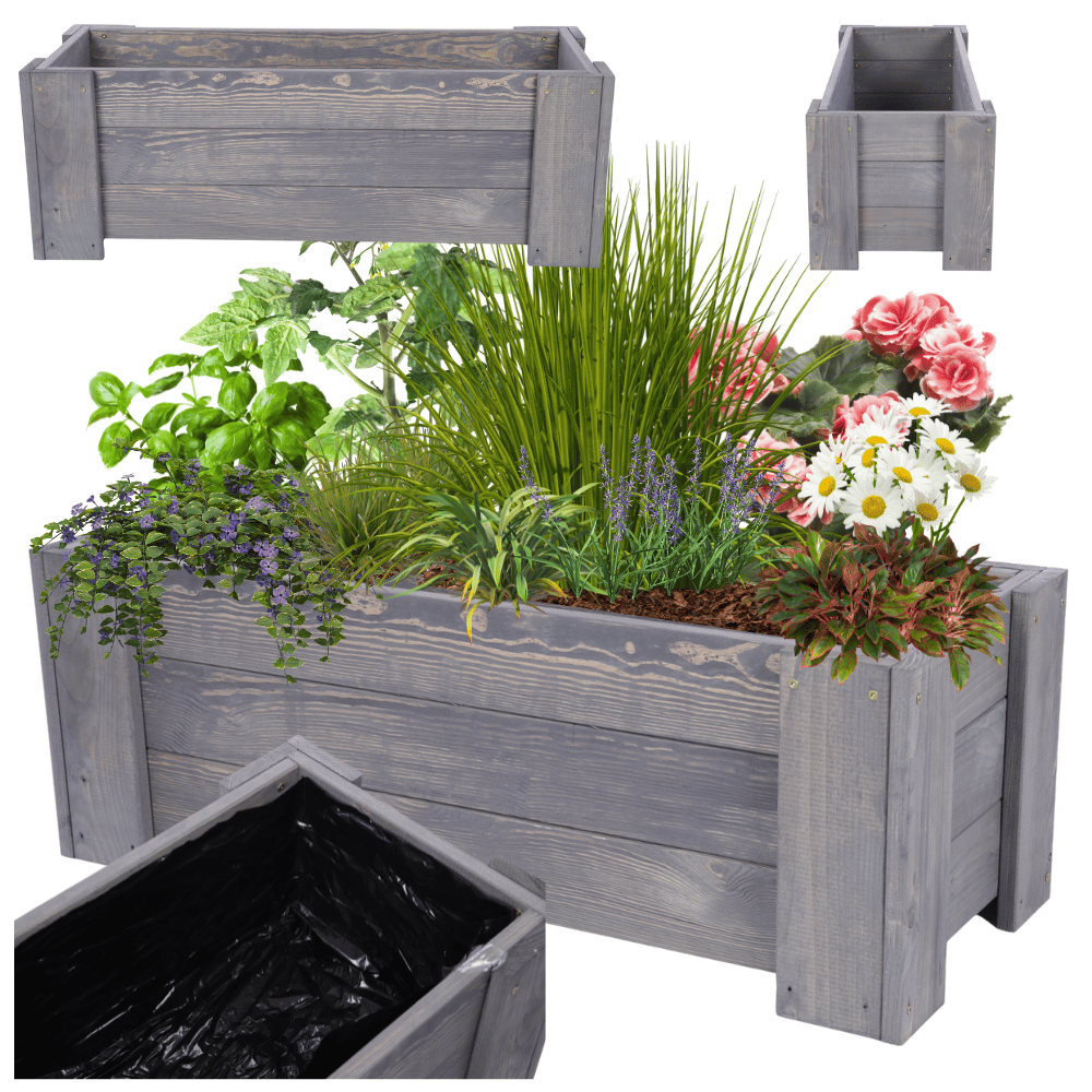 Donica drewniana IMPREGNAT warzywna doniczka tarasowa szer. 80 cm FOLIA