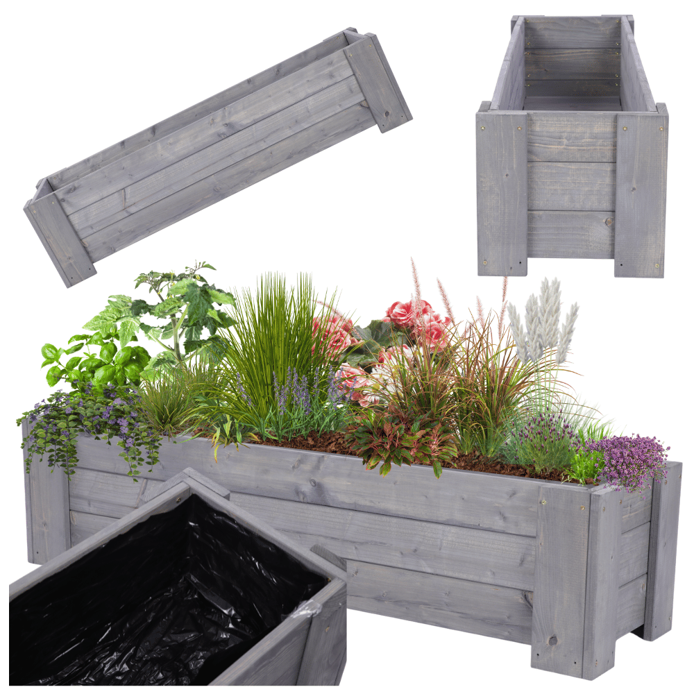 Donica drewniana IMPREGNAT warzywna doniczka tarasowa szer. 117 cm FOLIA