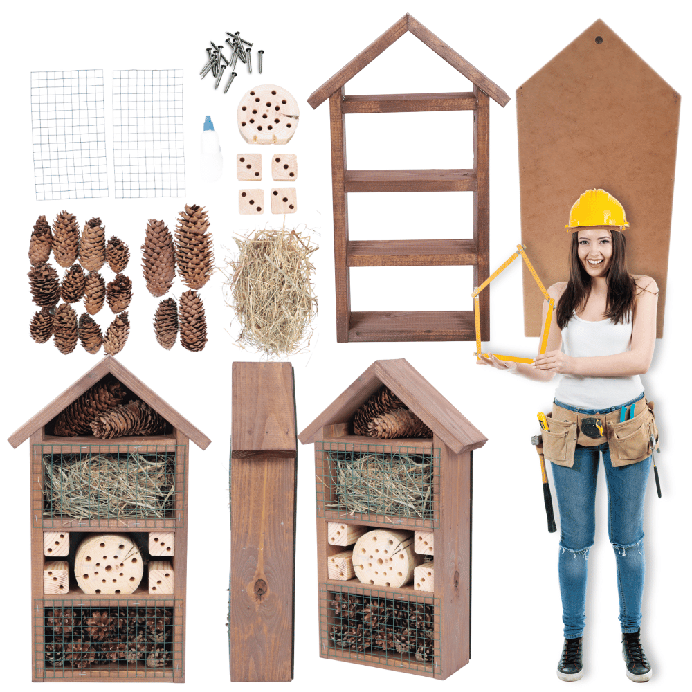 Domek dla owadów HOTEL DO SAMODZIELNEGO MONTAŻU MEGA DUŻY aż 47cm! DIY