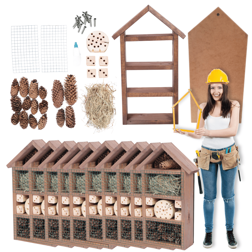 10x Domek dla owadów HOTEL DO SAMODZIELNEGO MONTAŻU MEGA DUŻY aż 47cm! DIY