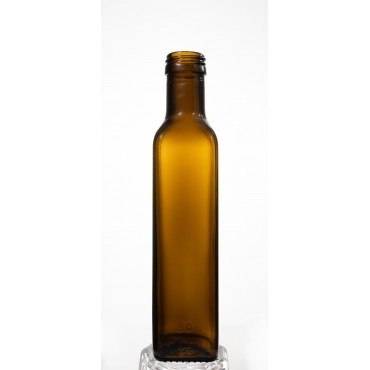 Oliwkowa butelka Marasca 250 ml · fi 31,5 mm · złota nakrętka · zestaw 6 egzemplarzy