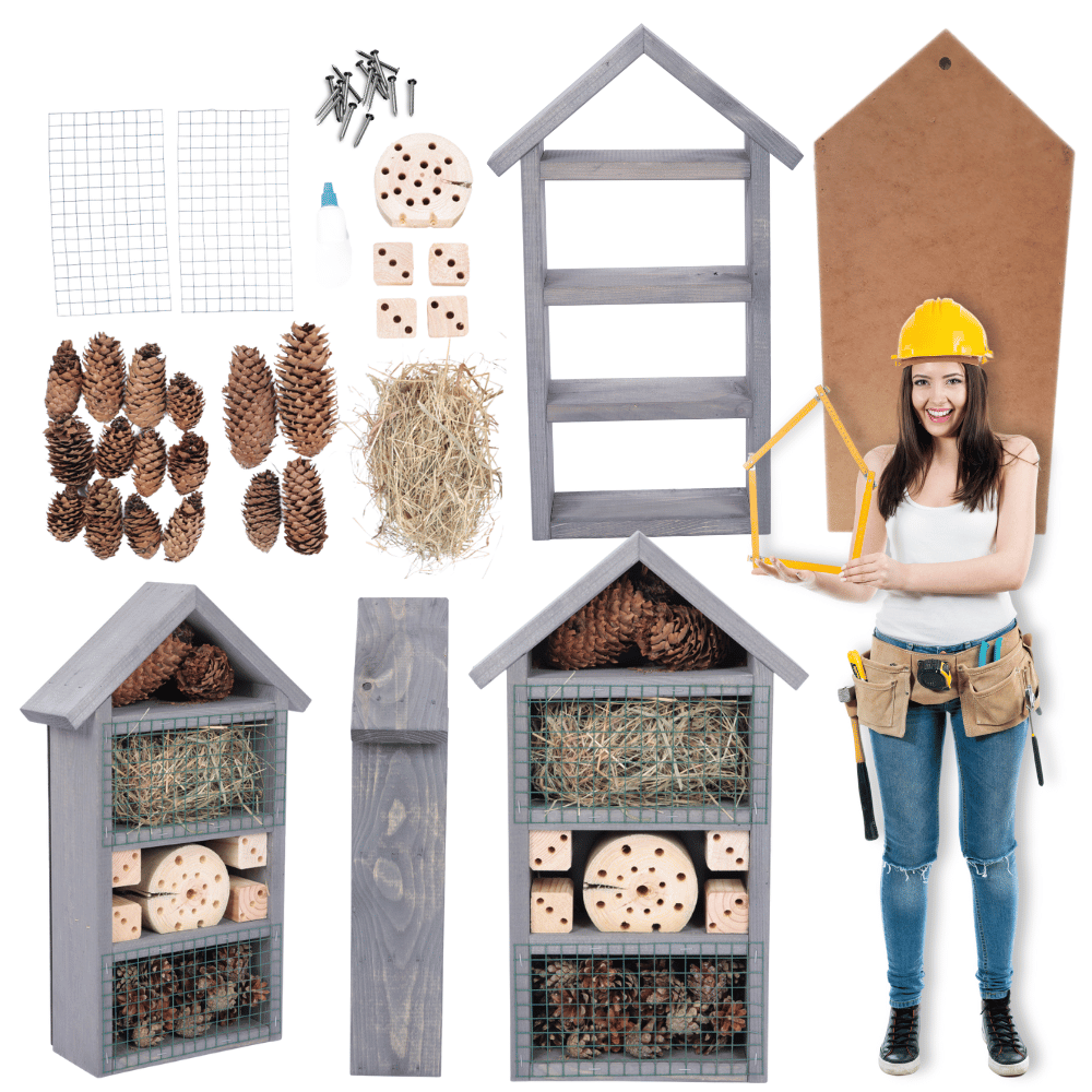 Domek dla owadów HOTEL DO SAMODZIELNEGO MONTAŻU MEGA DUŻY aż 47cm! DIY