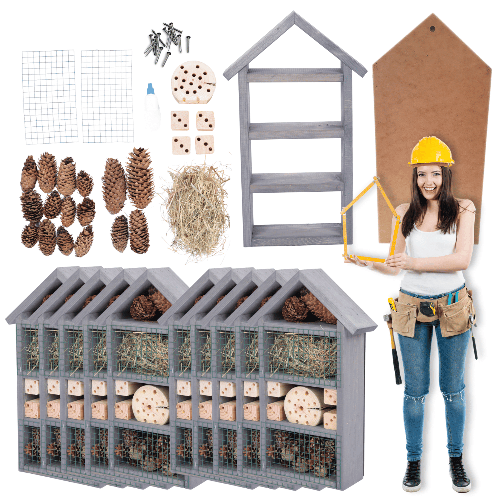 10x Domek dla owadów HOTEL DO SAMODZIELNEGO MONTAŻU MEGA DUŻY aż 47cm! DIY